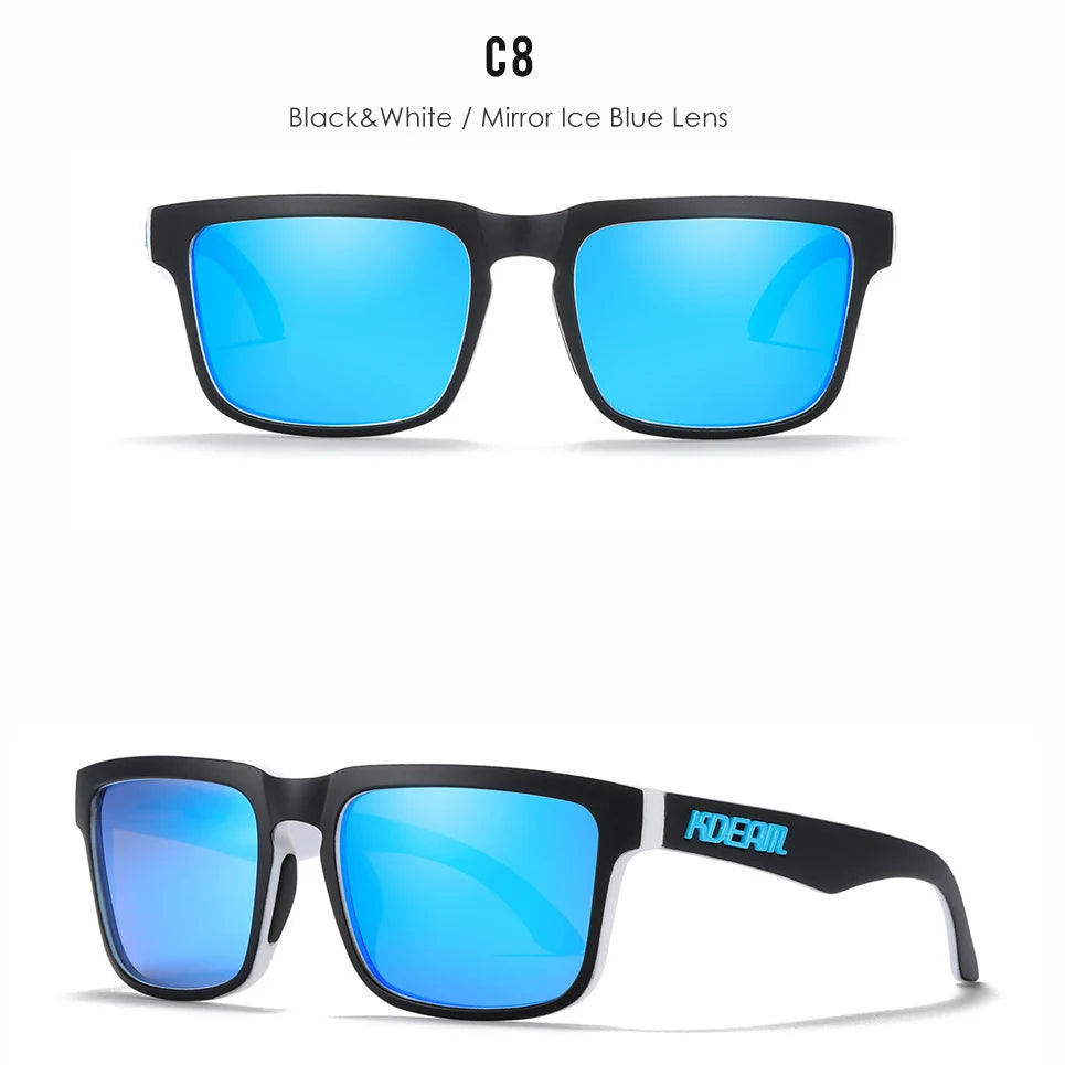 Premium Men Square Sunglasses - Polarized UV Protection & Mirrored Lens