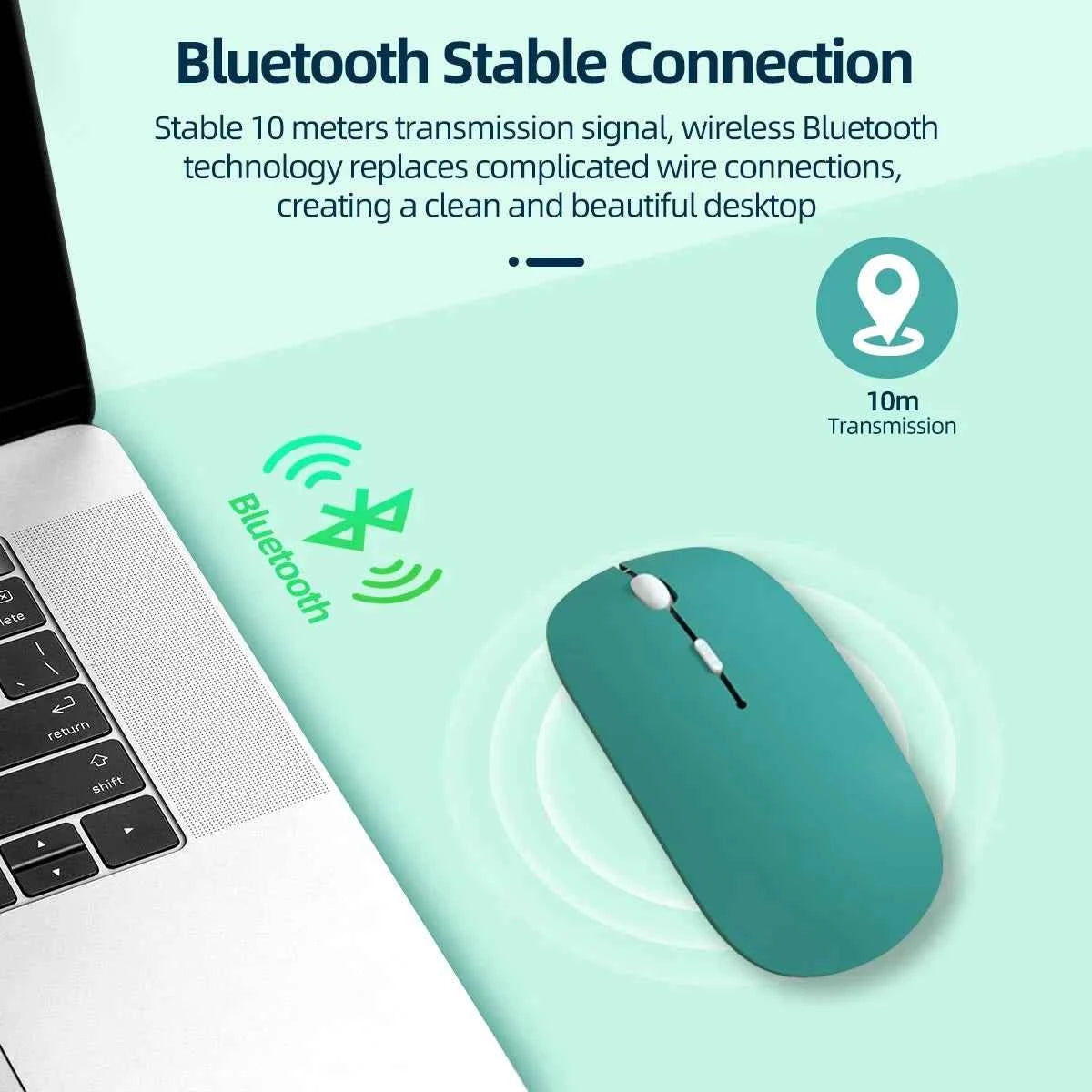 Wireless Bluetooth-compatible Mouse Portable Ergonomic Computer Mice For Laptop iPad Tablet PC Mobile Phone Office Gaming Mouse