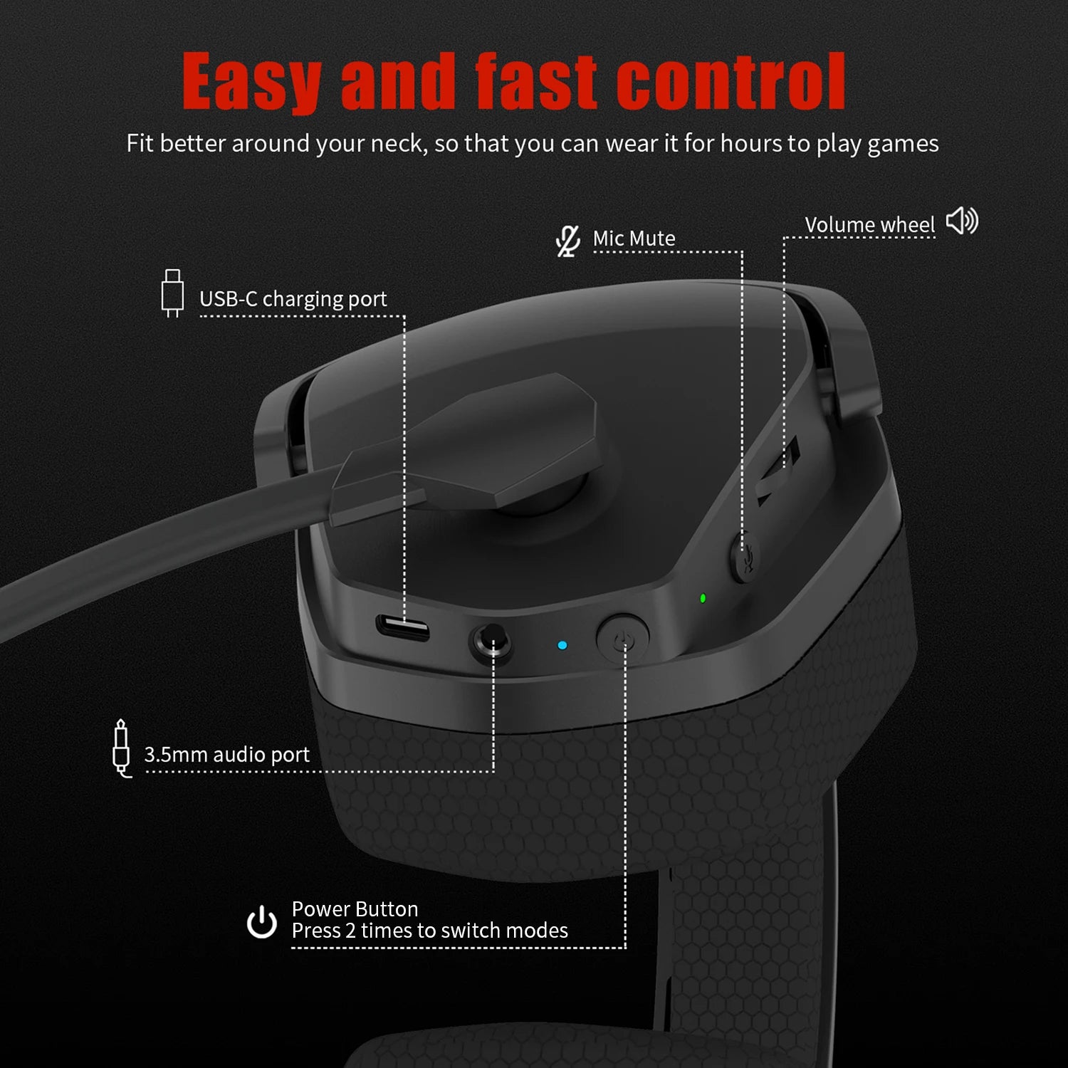 Premium Dual Wireless Gaming Headset - 2.4GHz & Bluetooth 5.3