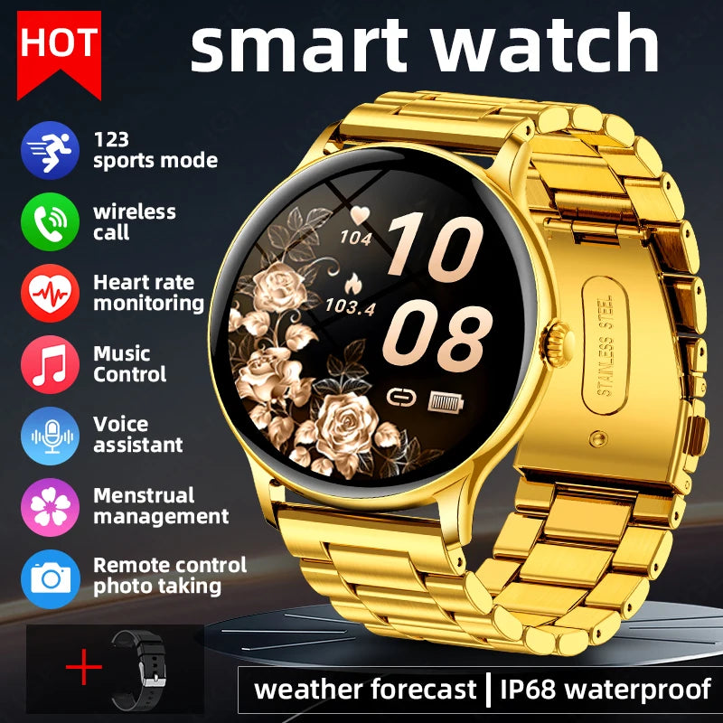 Luxury Steel Smart Watch - Bluetooth Call & Fitness Tracker