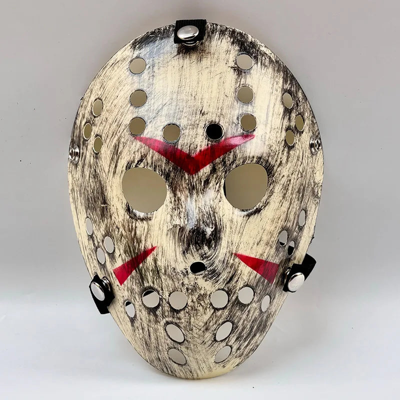 Vintage Distressed Halloween Horror Mask with Hollow Hole Design