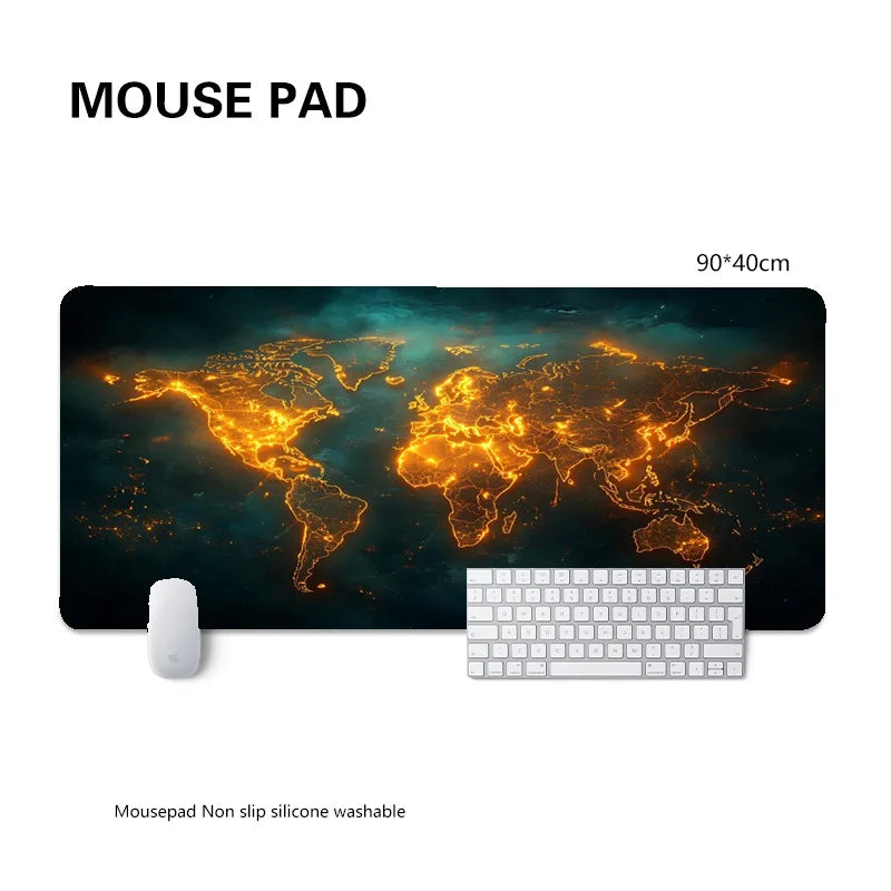 Premium World Map Mouse Pad - Large Desk Mat