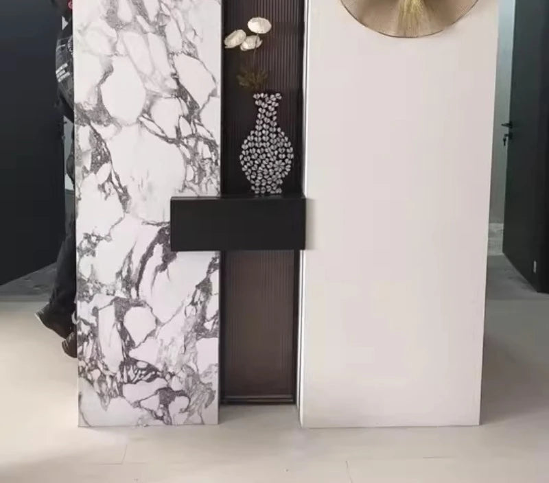 Premium Modern Aesthetic Vase - Hand-Painted Wood Centerpiece