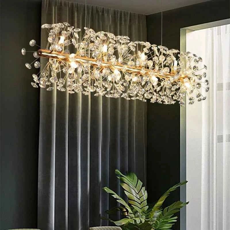 Luxury Dandelion Crystal Chandelier - Modern Spark Ball Lamp