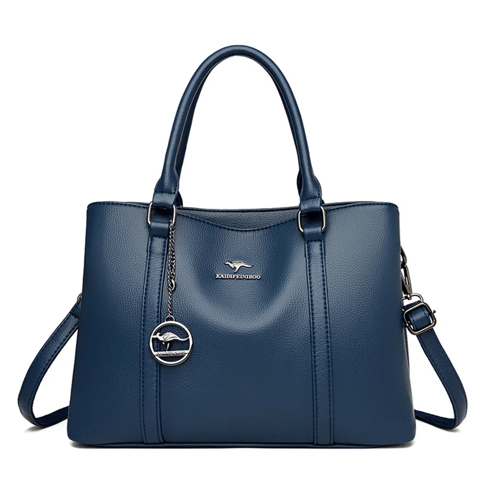 Luxury Leather Shoulder Bag - Elegant Crossbody Tote