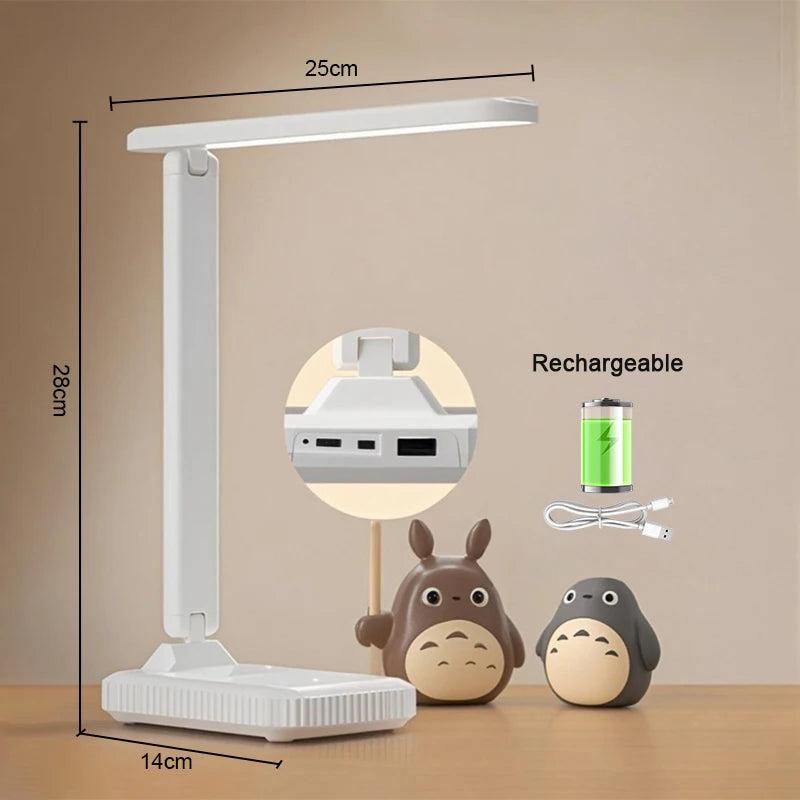 Premium USB Rechargeable Desk Lamp - Dimmable & Foldable