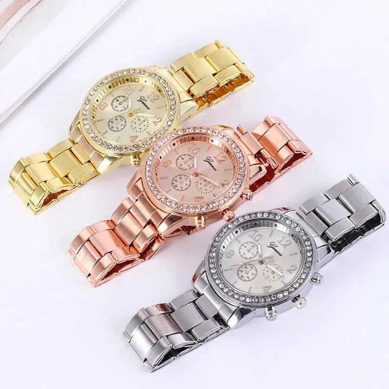 Elegant Ladies Rose Gold Watch - Stainless Steel Bracelet