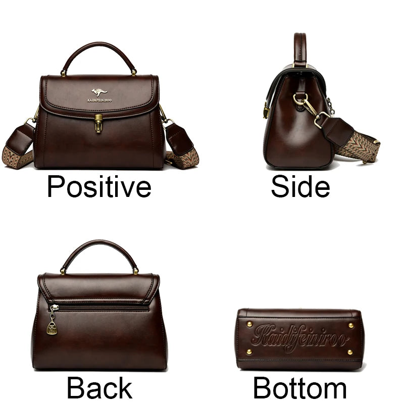 Elegant Leather Shoulder Crossbody Bag - Luxury Designer Style