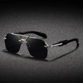 Premium Steampunk Pilot Sunglasses - Retro Frameless Design