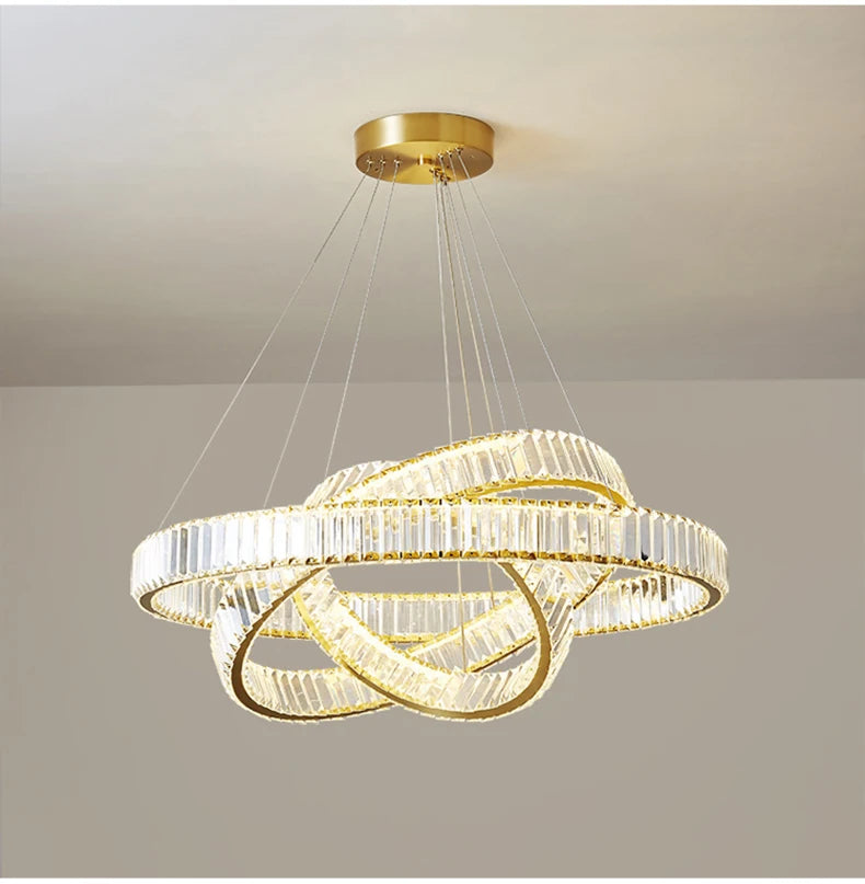 Elegant Crystal Ring Chandelier - Modern Dining Room Lighting