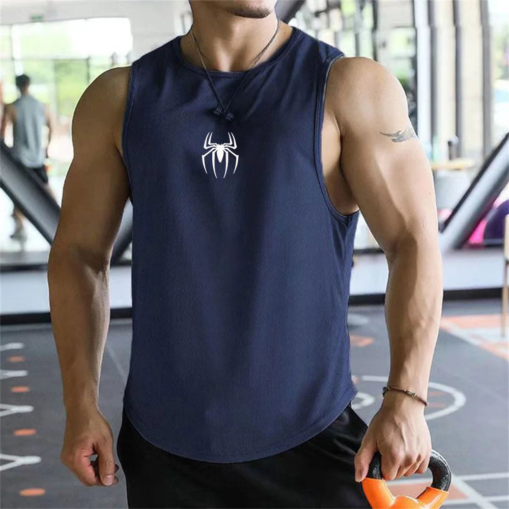 Ultimate Muscle Tank Top - Breathable Spider Print Gym Shirt
