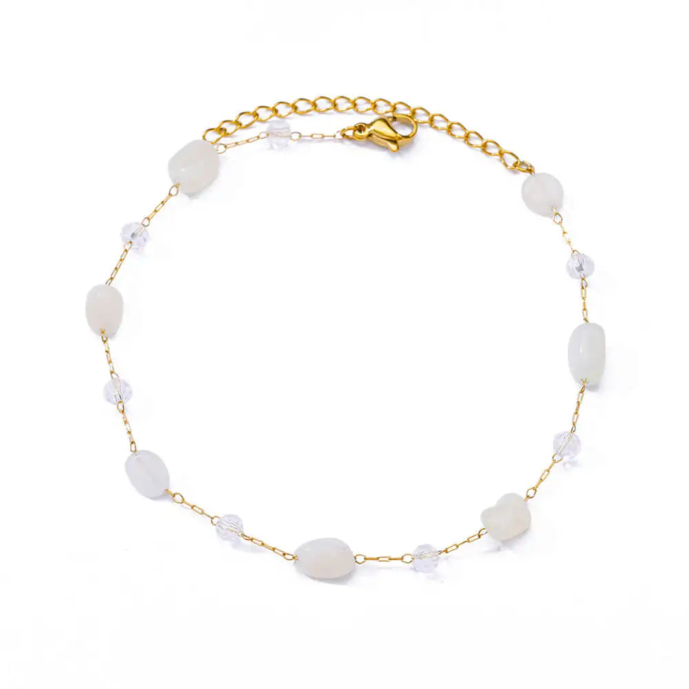 Elegant Zircon Flowers Bracelet - Luxury Gold Steel Jewelry