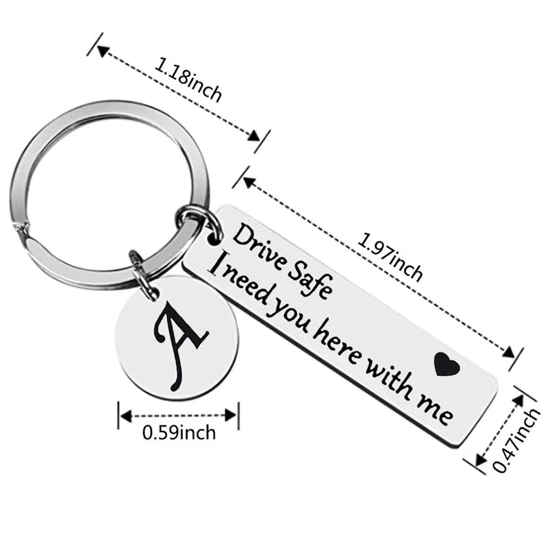 Premium Custom Initial Keychain - Engraved Stainless Steel
