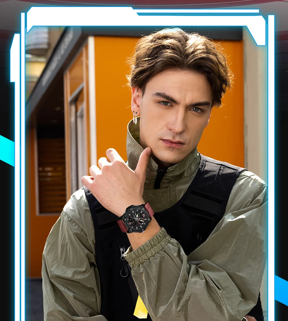 Premium Men's Sports Watch - Dual Time LED