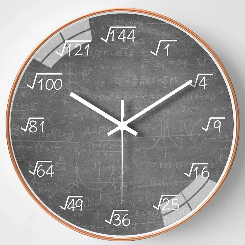 Elegant Modern Math Wall Clock - Non-Ticking Art Decor