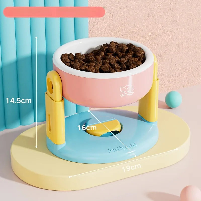 Pet Dog Bowl Lifted Lowered Neck Protection for Cats Dogs Water Bowl Oblique Suction Cup Pet Feeding Tool Dopamine Pet Products