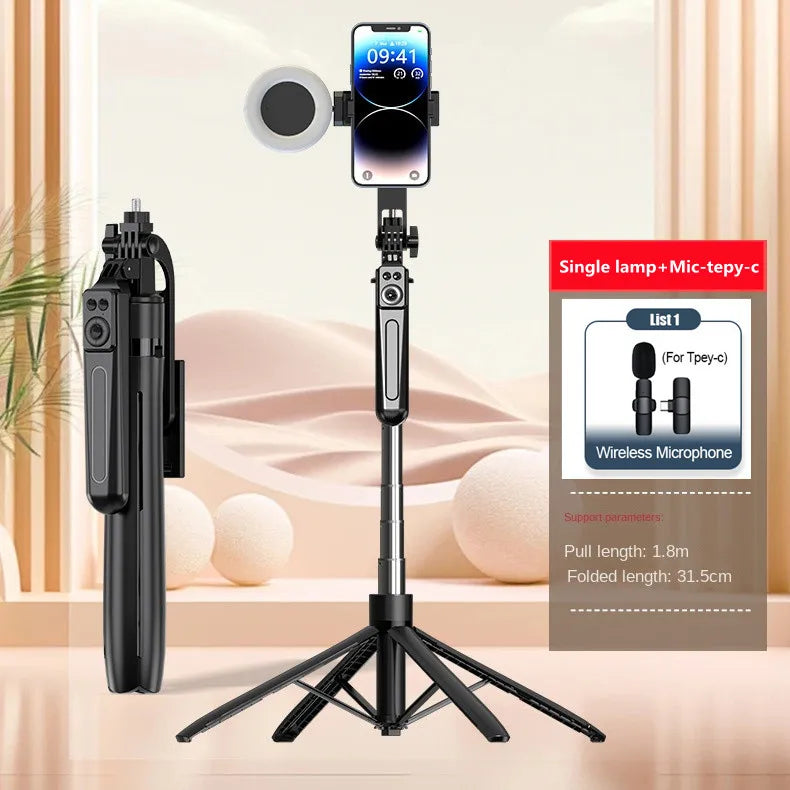Versatile Smartphone Tripod Stand - Portable Wireless Remote