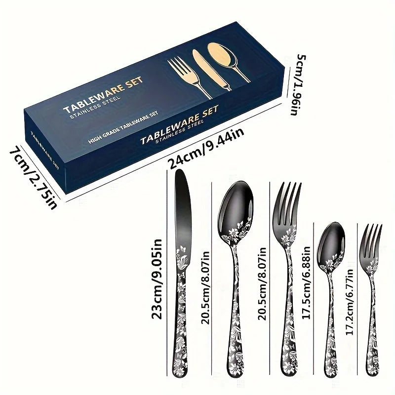 Elegant 20 Piece Flatware Set - Stainless Steel Cutlery