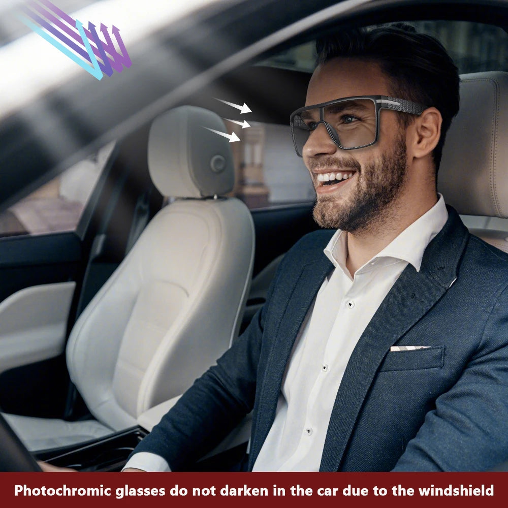 Oversized Photochromic Polarized Sunglasses - UV400 Protection