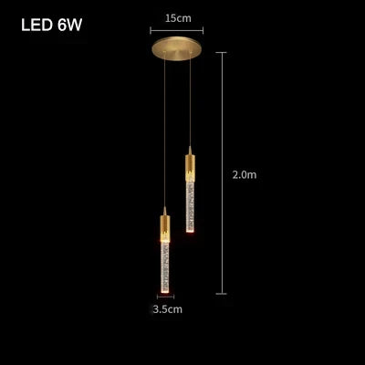 Modern Crystal Pendant Lamp - Elegant Bedside Hanging Lighting