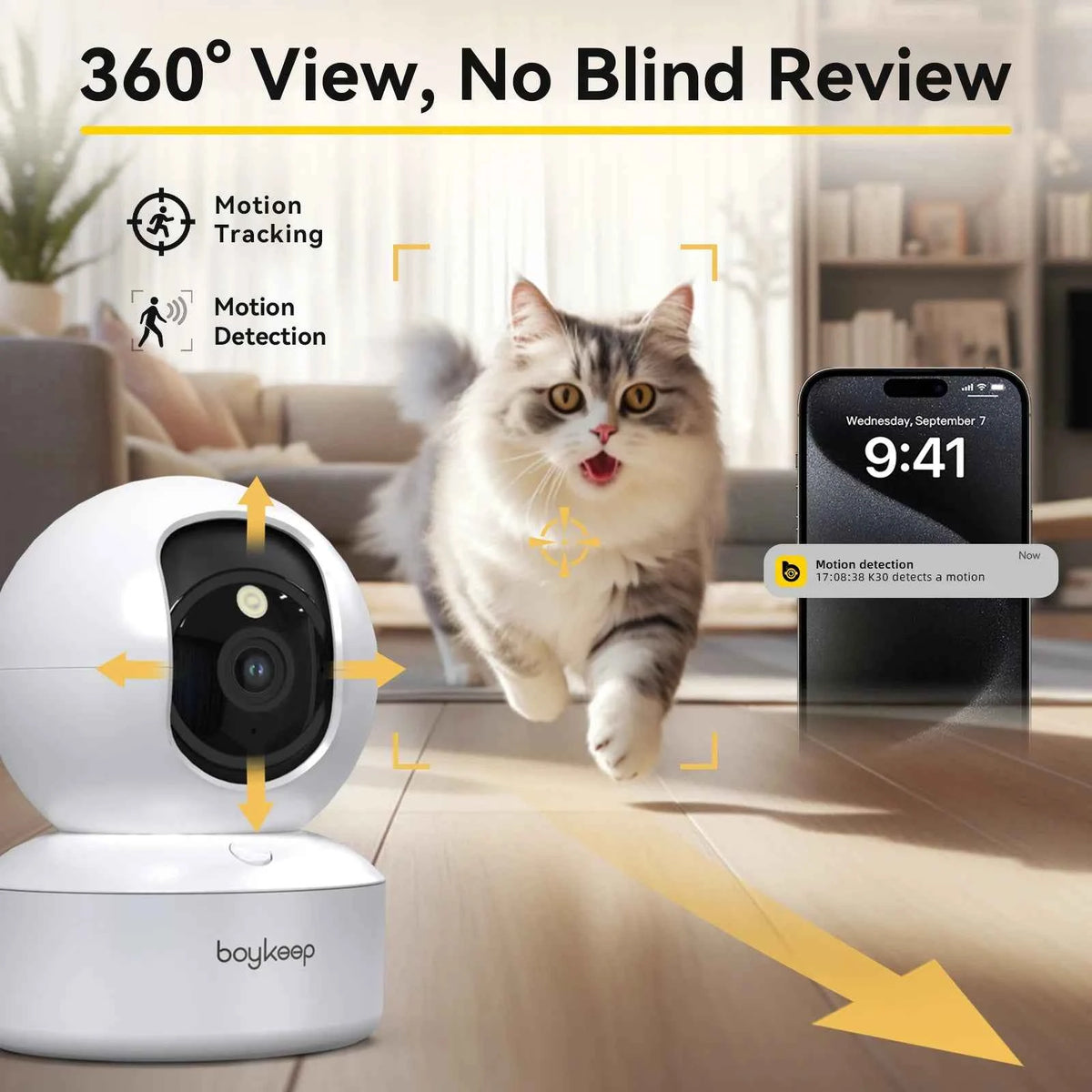 Smart Security Camera 2K WiFi Indoor Surveillance with Night Vision