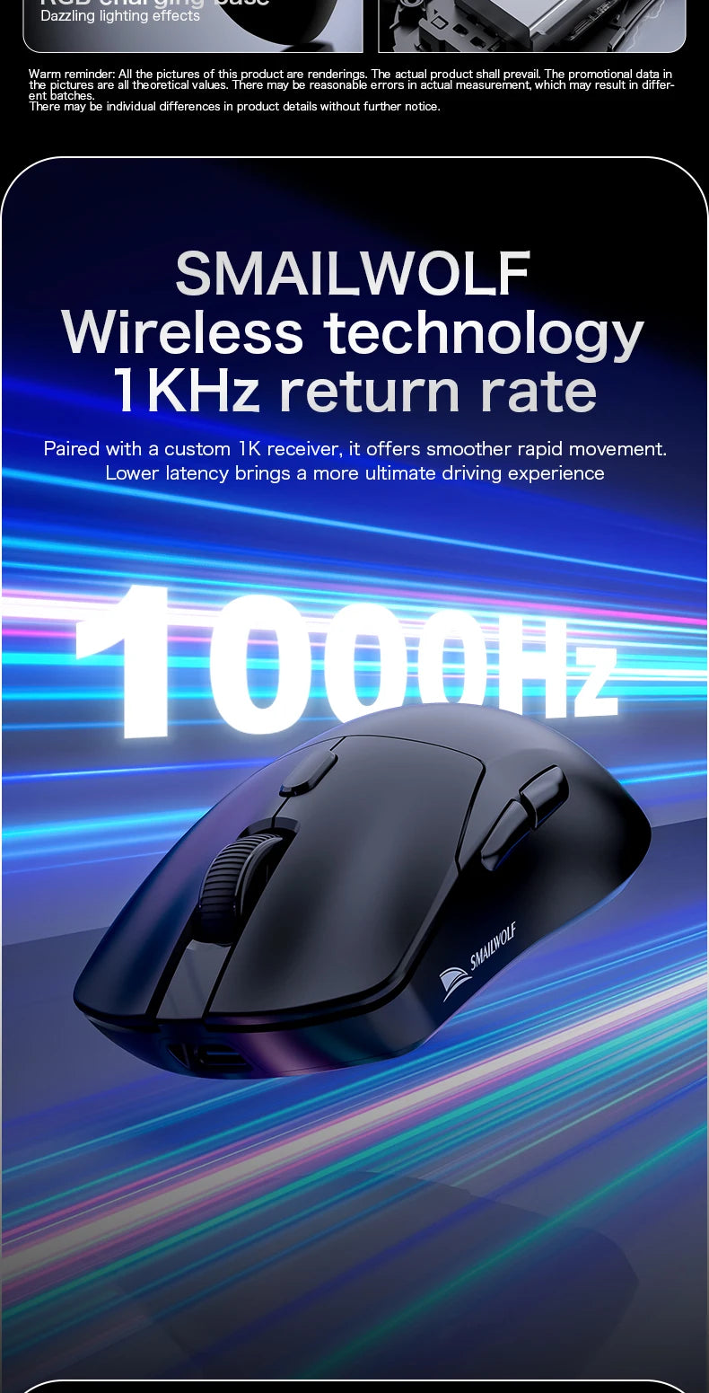 Premium Wireless Gaming Mouse - Tri-Mode PAW3311 Lightweight