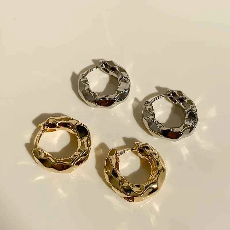 Elegant Geometric Hoop Earrings - Modern Irregular Circle Jewelry