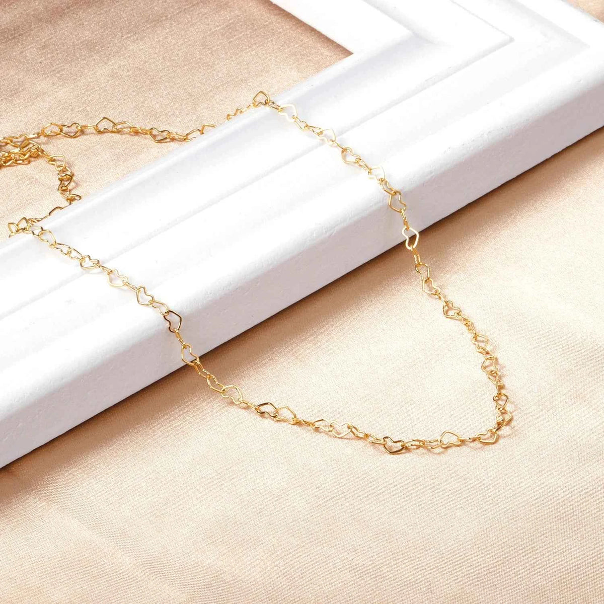 Elegant Gold Plated Stainless Steel Chain Necklace & Bracelet