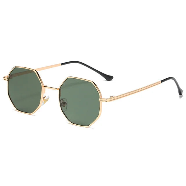 Luxury Retro Square Sunglasses - UV400 Metal Polygon Frames