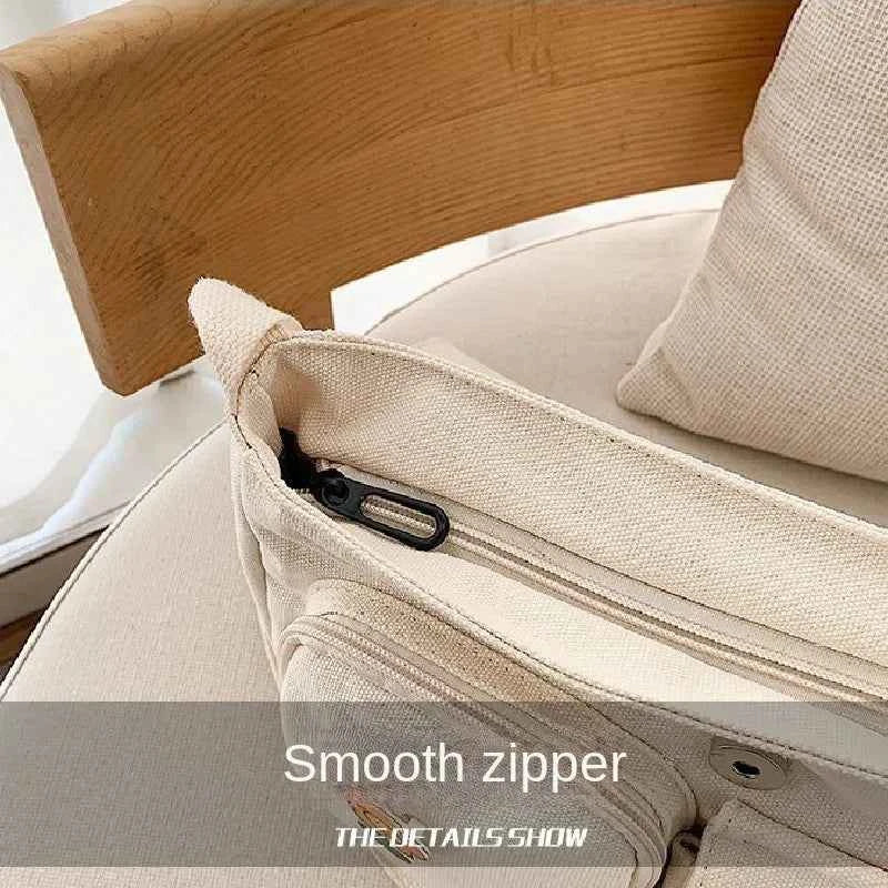 Elegant Canvas Crossbody Bag - Casual Satchel for Girls