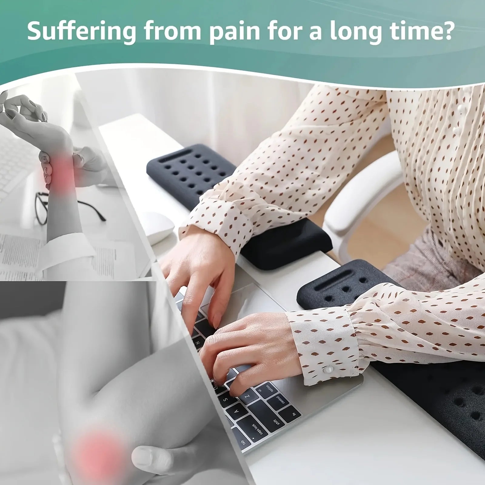Premium Ergonomic Desk Pad - Non-Slip Wrist & Forearm Support