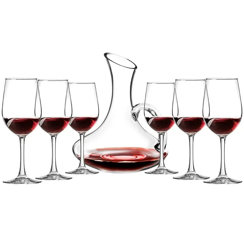 Elegant European Red Wine Glasses - Luxurious Decanter Set