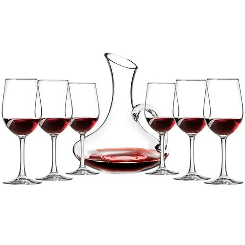 Elegant European Red Wine Glasses - Luxurious Decanter Set