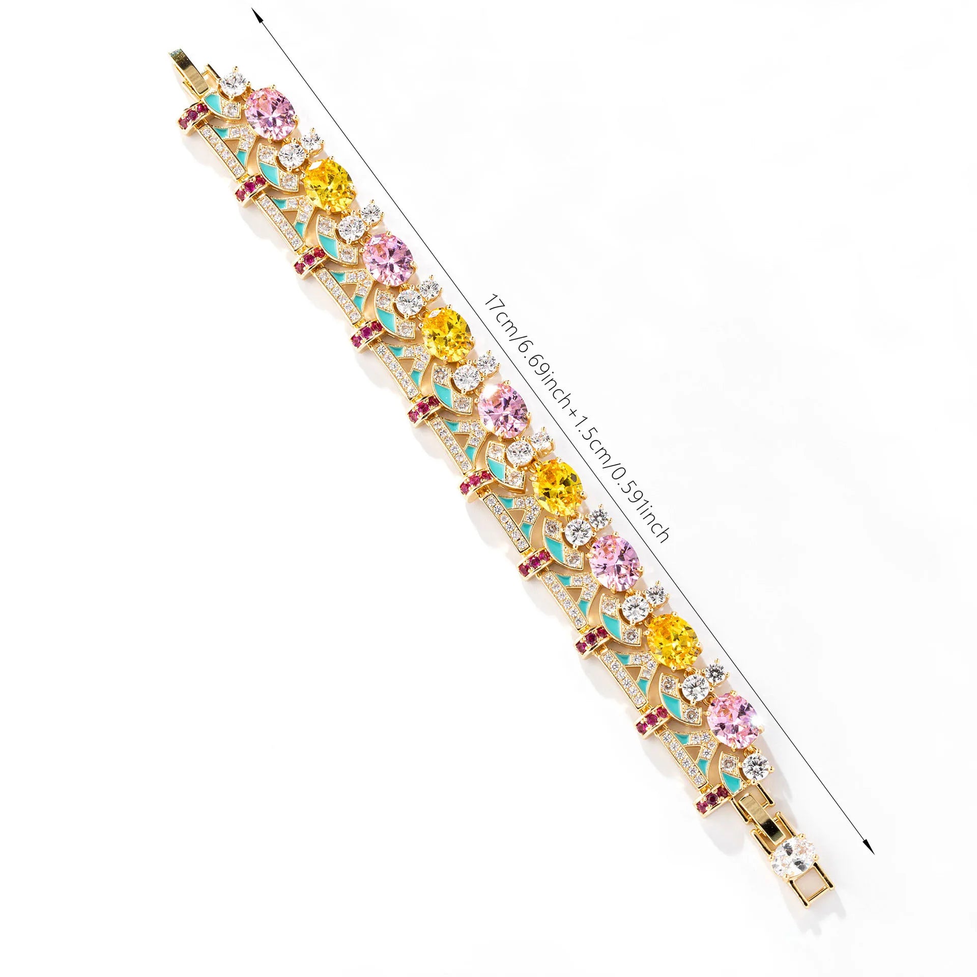 Elegant Multicolor Cubic Zirconia Bracelet - Women's Premium Jewelry Set
