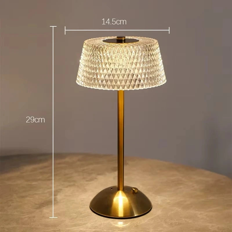 Luxury Rechargeable LED Table Lamp - Tricolor Touch Control
