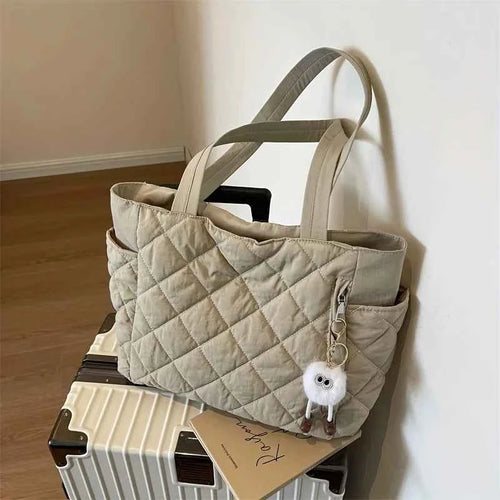 Elegant Quilted Tote Bag - Large Capacity Handbag