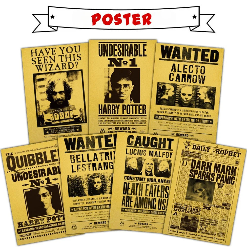 Premium Harry Potter Poster Wall Art Set - Movie Decor