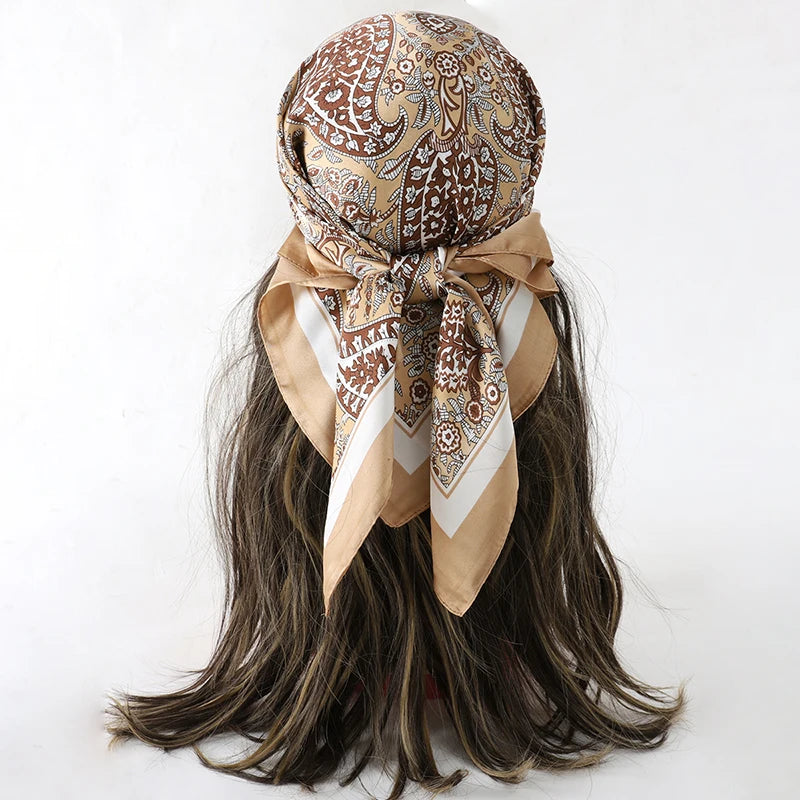 Luxury Square Silk Scarf - Satin Hair Bandana & Neckerchief