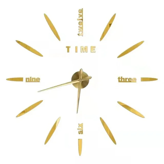 Elegant Modern Large Wall Clock - 3D DIY Quartz Design
