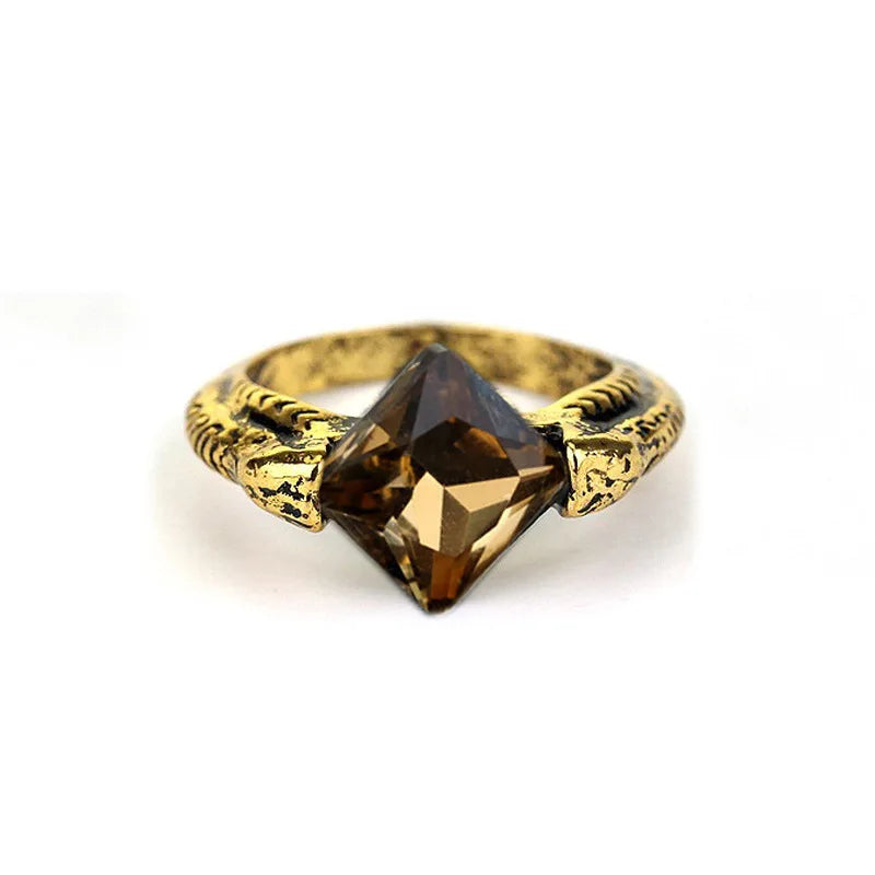 Deathly Hallows Ring - Elegant Voldemort Horcrux Crystal Jewelry