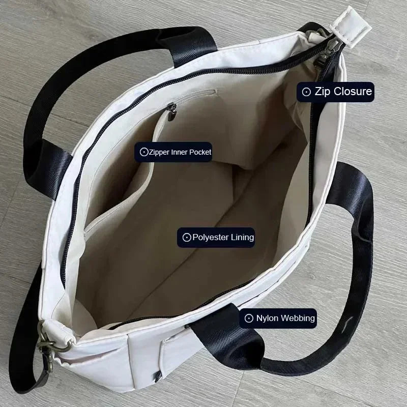 Elegant Casual Tote Bag - Waterproof Nylon Messenger