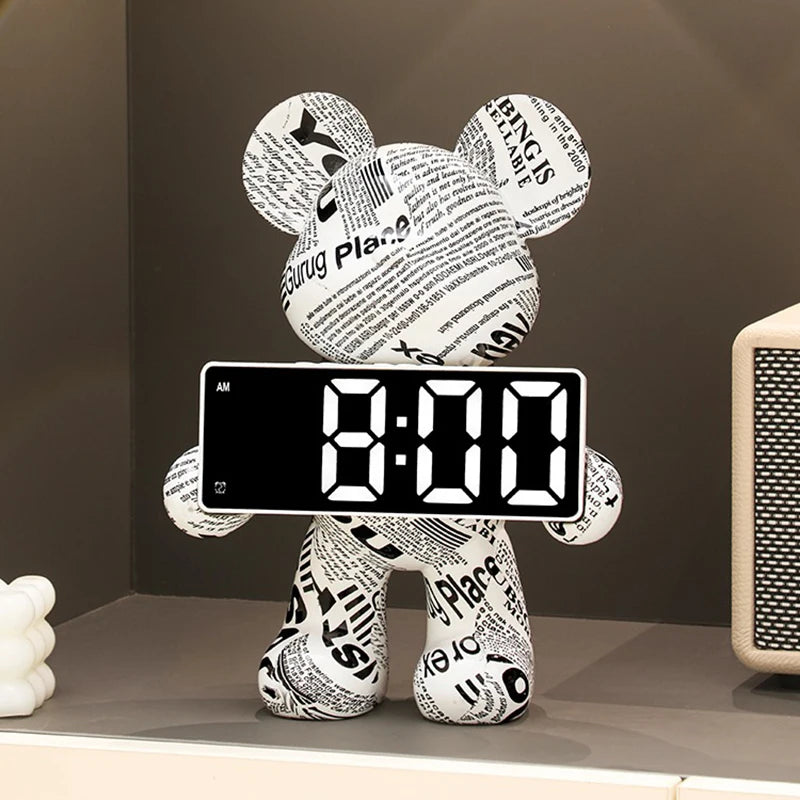 Premium Bear Desktop LED Clock - Luxury Digital Display