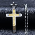 Elegant Bible Verse Cross Necklace - Spanish Lord's Prayer