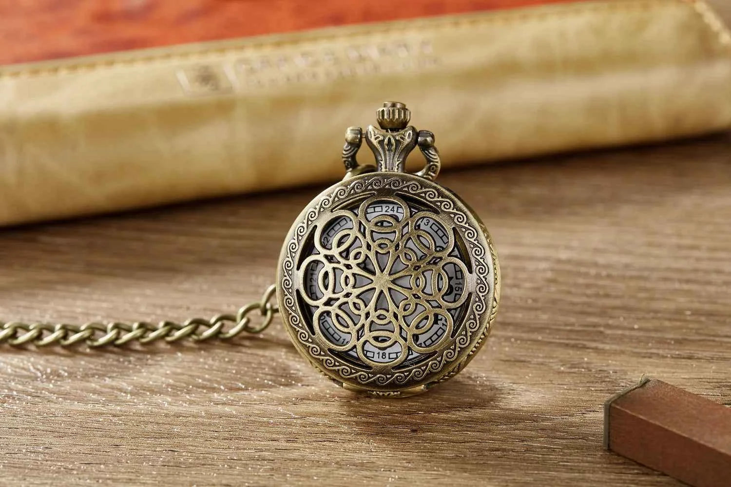Elegant Bronze Pocket Watch - Classic Constellation Design