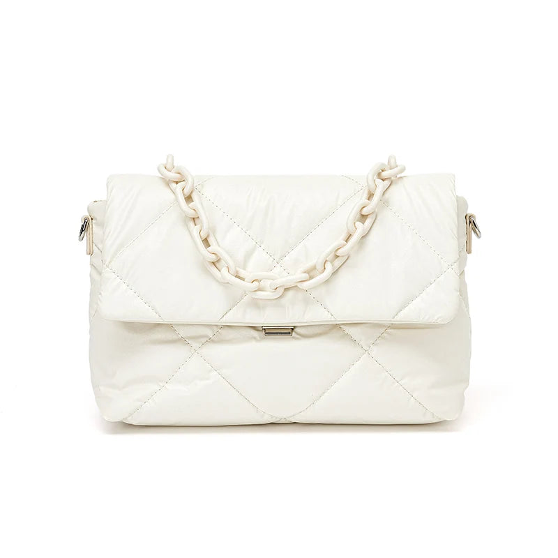Elegant Women Crossbody Bag - Feather Down Padded