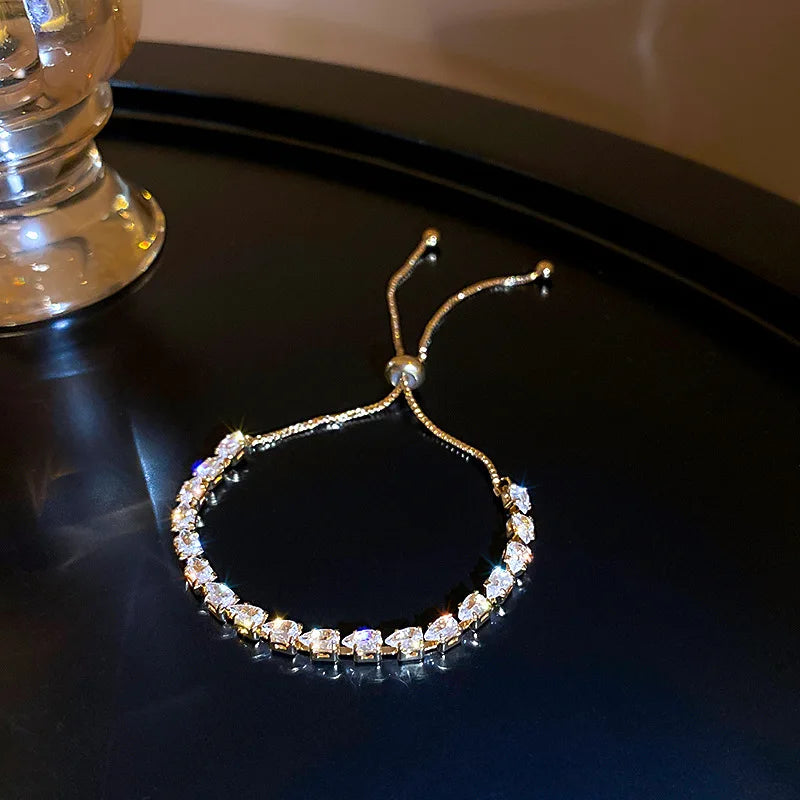 Luxury Wave Geometry Adjustable Crystal Bracelet