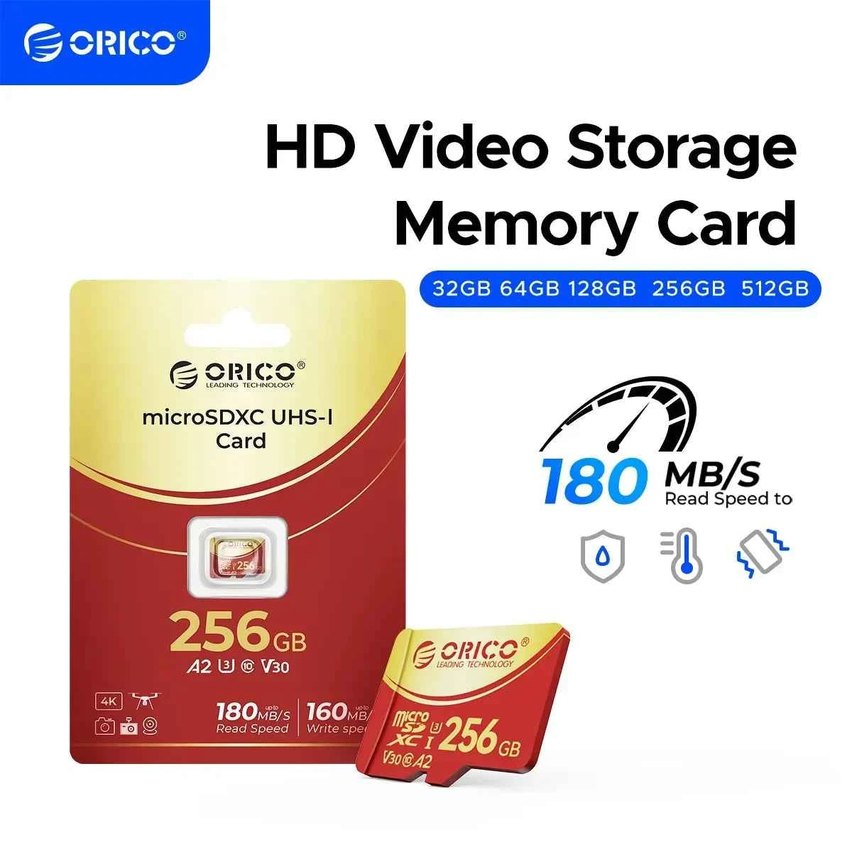 Professional 64GB Micro SD Card - 180MB/s 4K UHD Memory Card