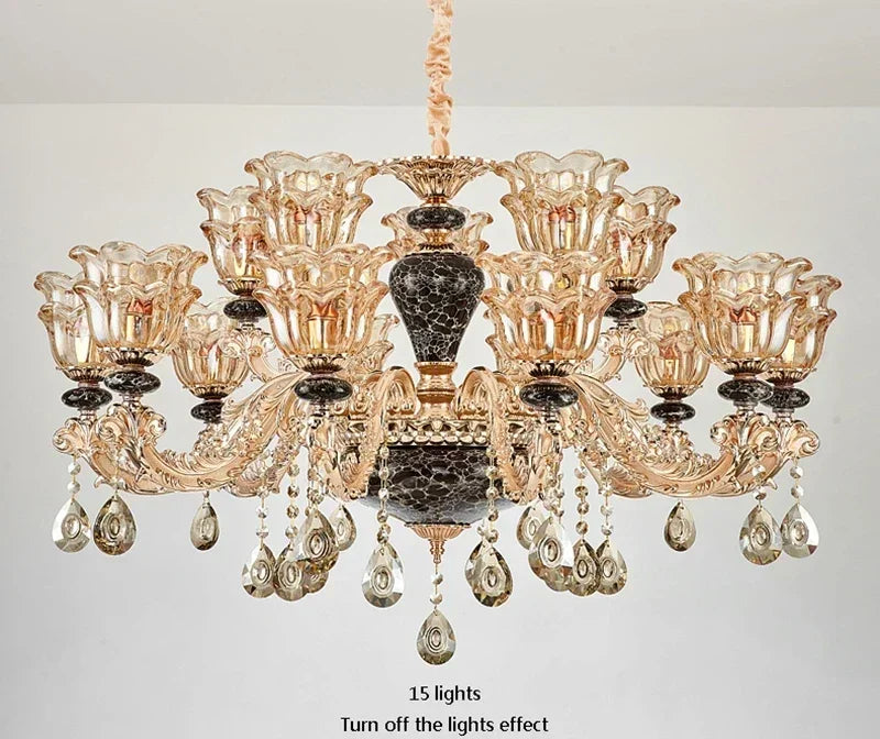 Elegant French Retro Chandelier - Grand Crystal Lighting