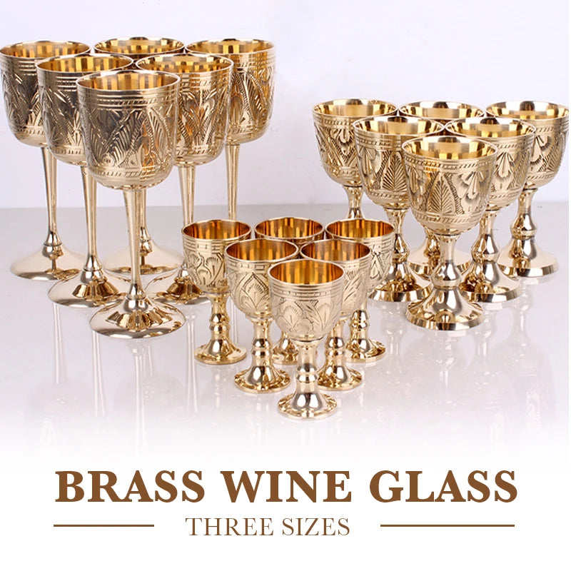 Elegant Pure Brass Wine Glass - Handmade Small Goblet