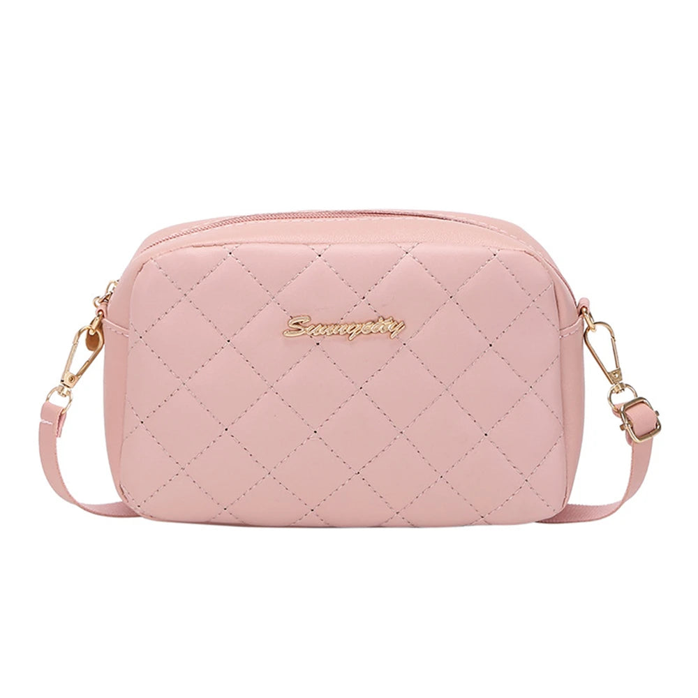 Tassel Embroidery Crossbody Bag - Chic Lingge Plaid Camera Bag with Chain Strap for Women - Tulique